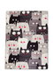 Conceptum Alfombra de Pasillo Cats Gray Djt Multicolor 80 x 150 cm